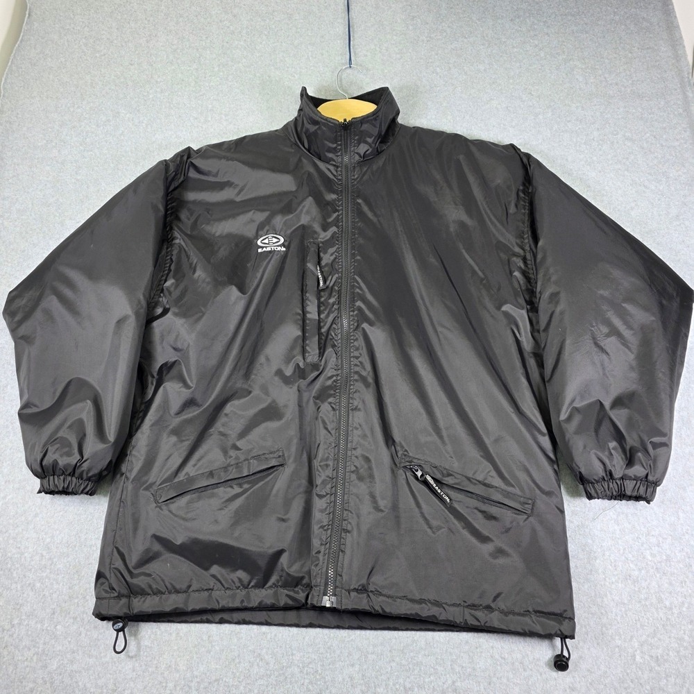 Easton Full Zip Lined‎ Jacket Mens XL Black High Performance Athletic Fit Casual